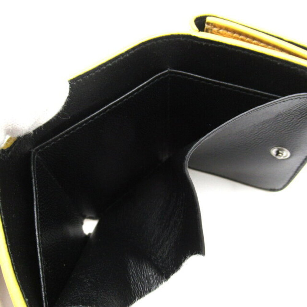 Balenciaga Leather Tri fold Gold CASH Wallet - Picture 6 of 8